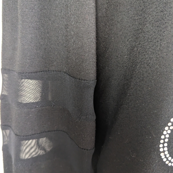 Bling Long Sleeve Blouse with Sheer Shoulders 100% Intact Logo on Front - Picture 5 of 9